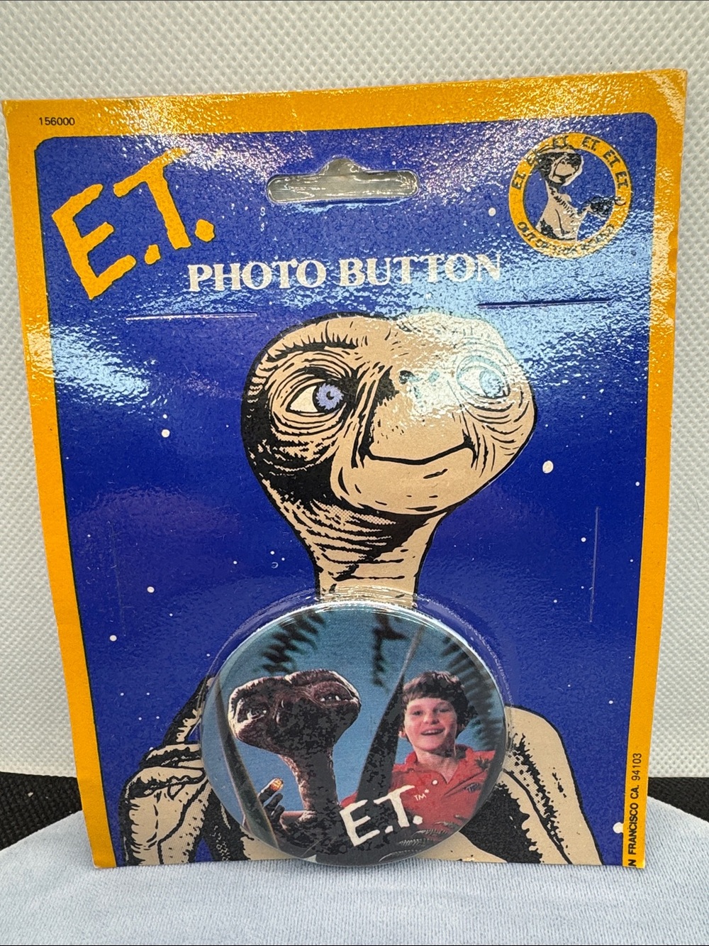 Vintage 1982 E.T. Photo Button in Original Package